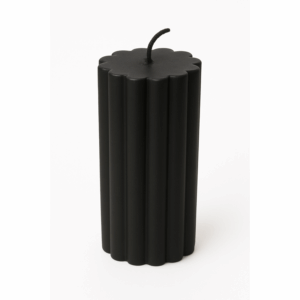 Silindir Tırtıklı Mum - SİYAH