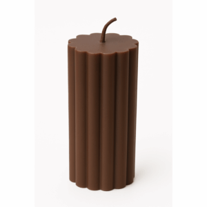 Silindir Tırtıklı Mum - KAHVERENGİ