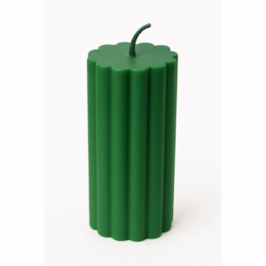 Silindir Tırtıklı Mum - YEŞİL